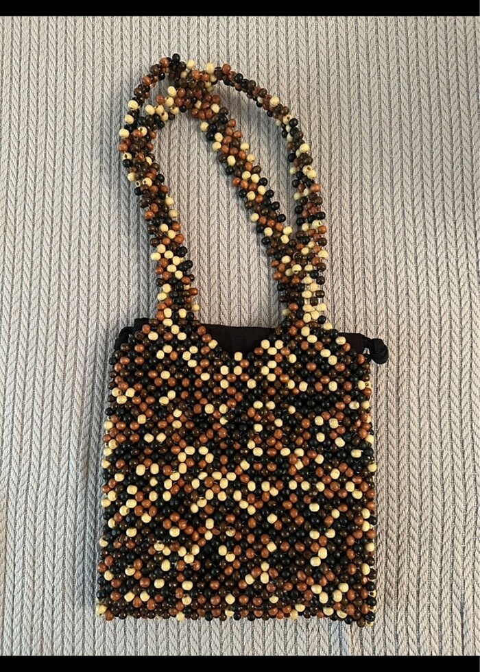 Zara ahşap boncuklu çanta - Görsel 2