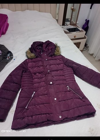 LC WAKIKI Mor Kürklü Kadın Kışlık Mont - Görsel 3