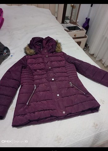 LC WAKIKI Mor Kürklü Kadın Kışlık Mont - Görsel 2