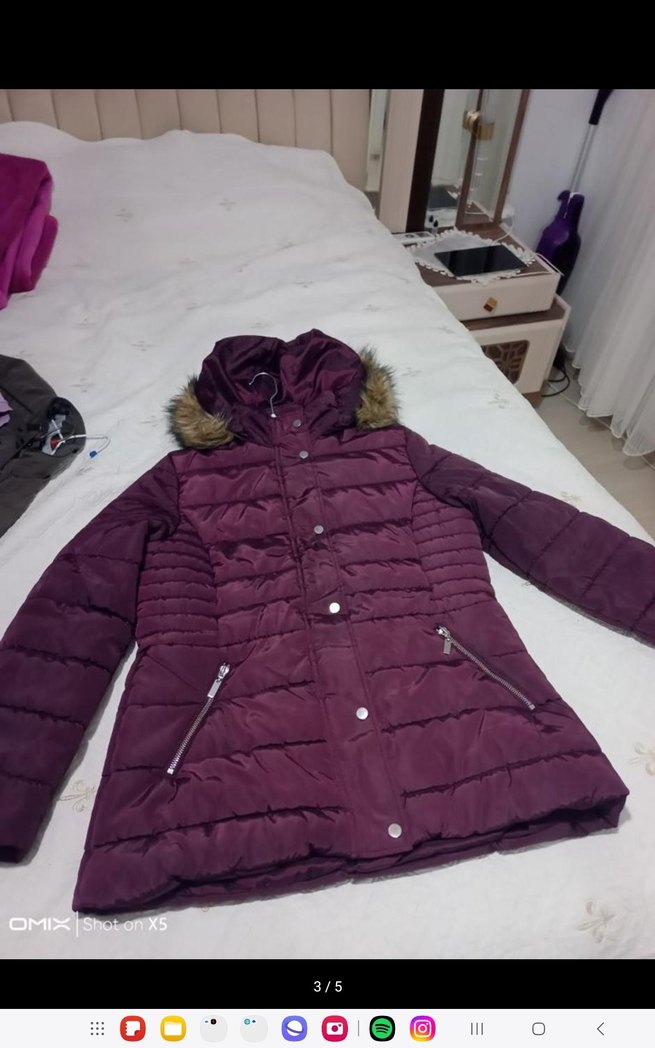 LC WAKIKI Mor Kürklü Kadın Kışlık Mont - Görsel 3