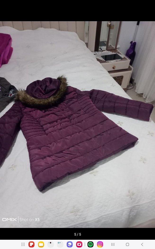 LC WAKIKI Mor Kürklü Kadın Kışlık Mont - Görsel 4