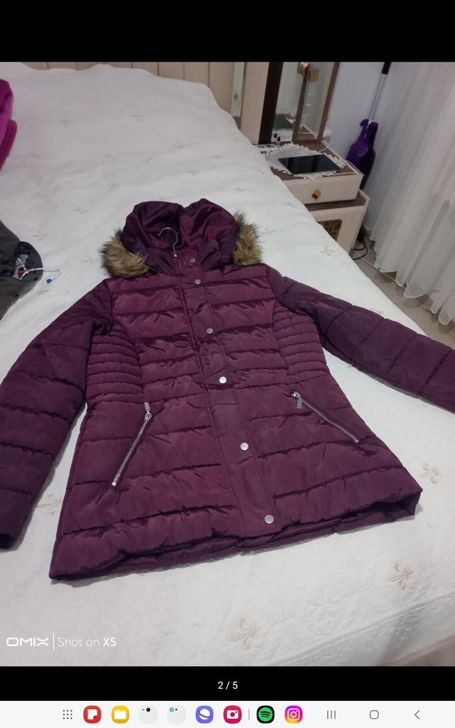 LC WAKIKI Mor Kürklü Kadın Kışlık Mont - Görsel 2