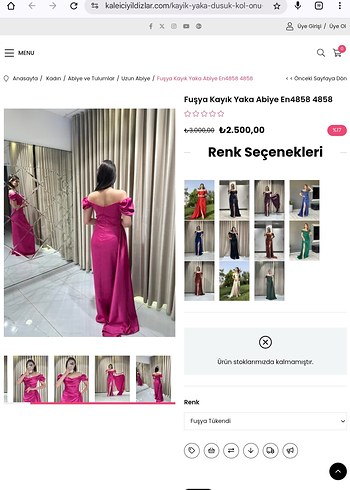 Parlak Pembe Drapeli Uzun Abiye Elbise - Görsel 3