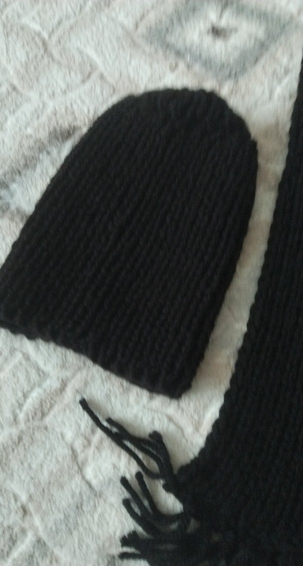 Erkek Siyah Örgü Bere ve Atkı Seti - Görsel 4