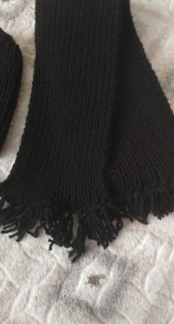 Erkek Siyah Örgü Bere ve Atkı Seti - Görsel 5