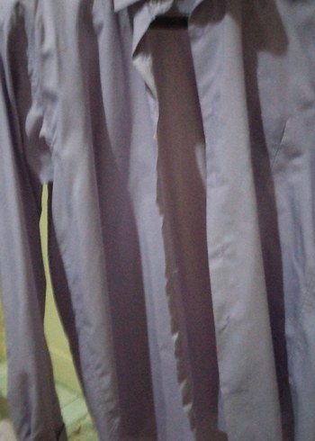 Düğmeli Mor Gri Uzun Kollu Erkek Gömlek - Görsel 2