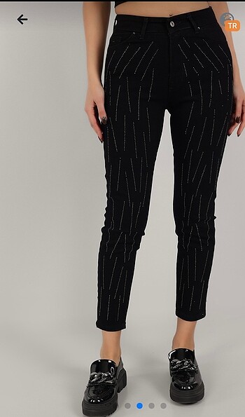 Taşlı mom jean