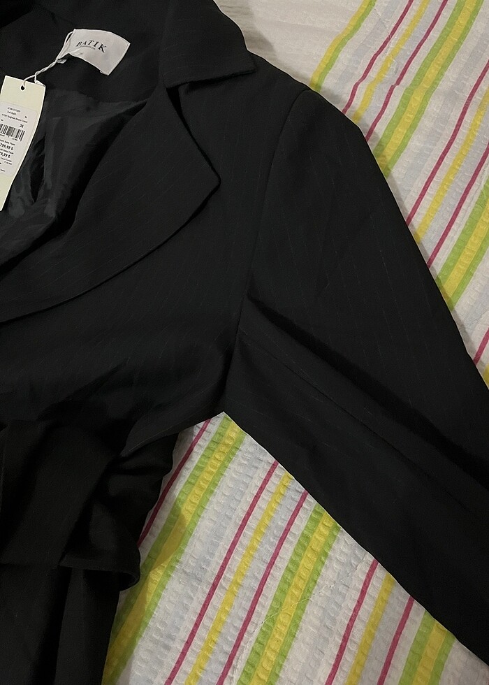 Bel bağlamalı ceket - Görsel 5