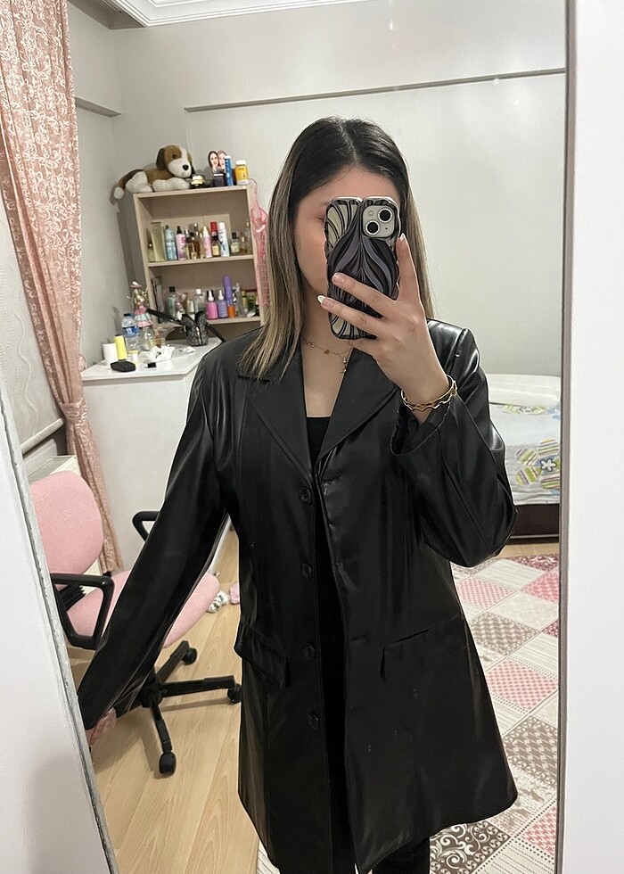 Deri trençkot - Görsel 2