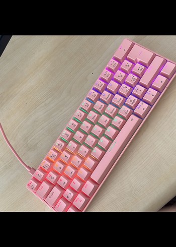 Ziyoulang t60 Pembe Işıklı Gaming Klavye