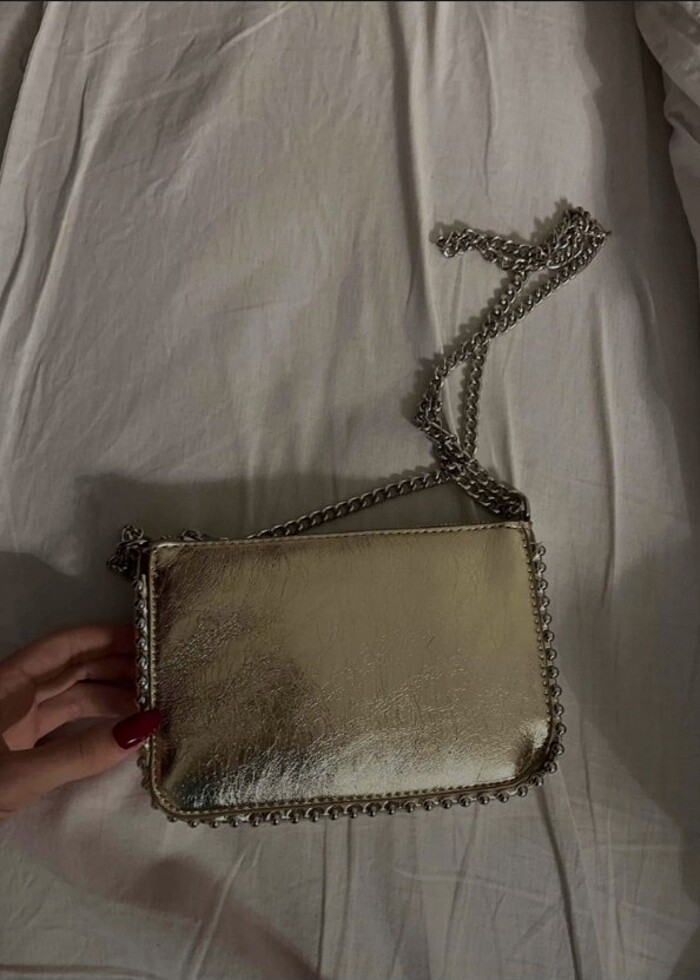 Stradivarius boncuklu gold stradivarius çanta | Gardrops