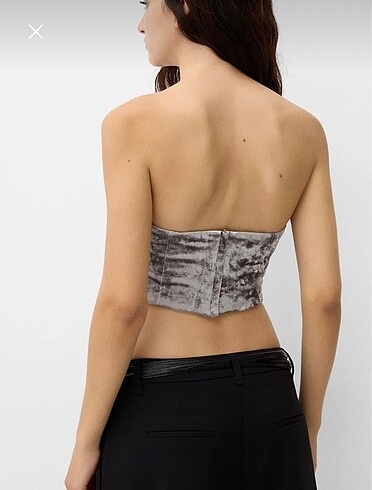 Bershka Bershka kadife korse top