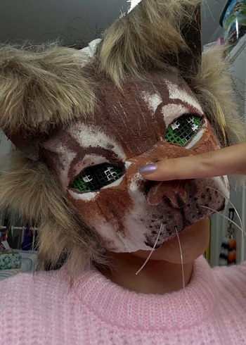 Kahverengi Kedi Maskesi - Görsel 3