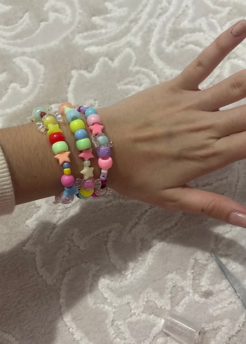 Renkli Boncuklu  Bileklik Seti - Görsel 2