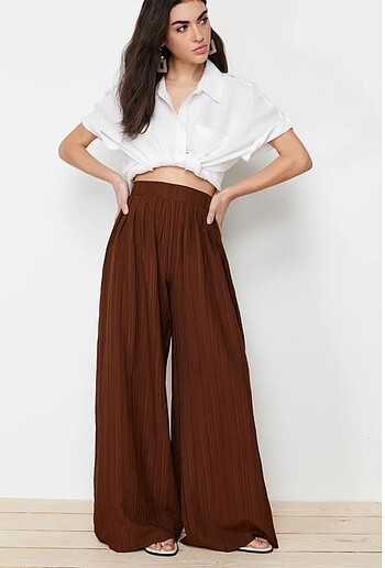 trendyolmilla xs 34 beden salaş bir keten pantolon