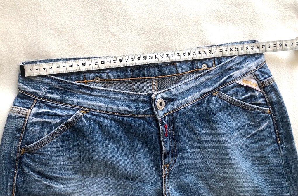 Replay Vintage Cinch Back Denim Pantolon — görsel 8/9