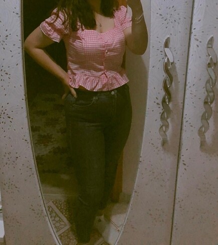 m Beden pembe Renk Pembe bluz.