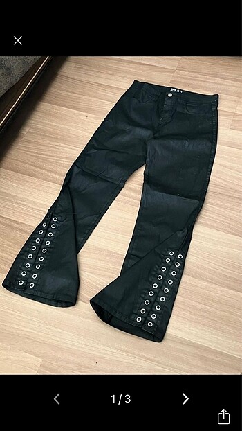waxed flare pants