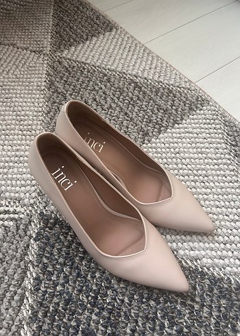 39 Beden Bej Stiletto Topuklu Kadın Klasik Ayakkabı