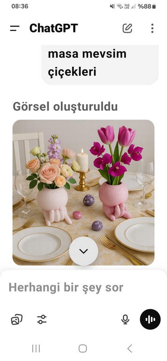 Modern El Figürlü Dekoratif Saksı Masa Üstü Çiçeklik - Görsel 2