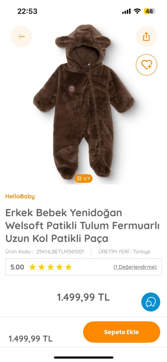 Kahverengi Kürklü Bebek Tulumu - Görsel 4