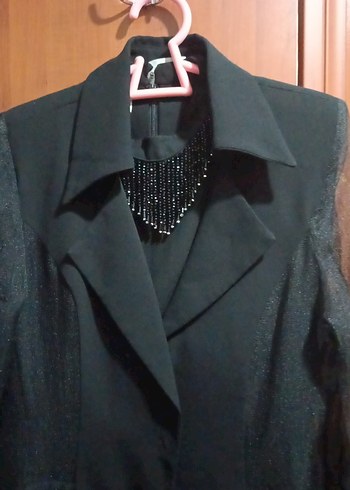 Zincir Detaylı Siyah Uzun Kadın Elbise - Görsel 2