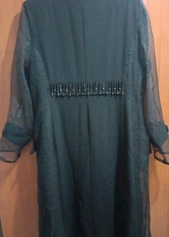 Zincir Detaylı Siyah Uzun Kadın Elbise - Görsel 4