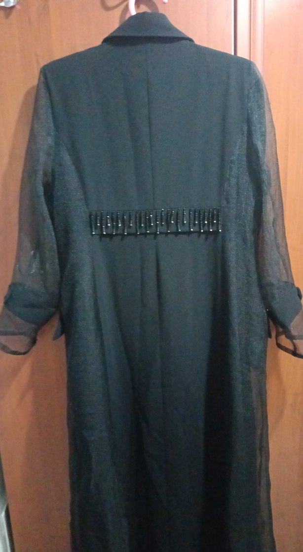 Zincir Detaylı Siyah Uzun Kadın Elbise - Görsel 4