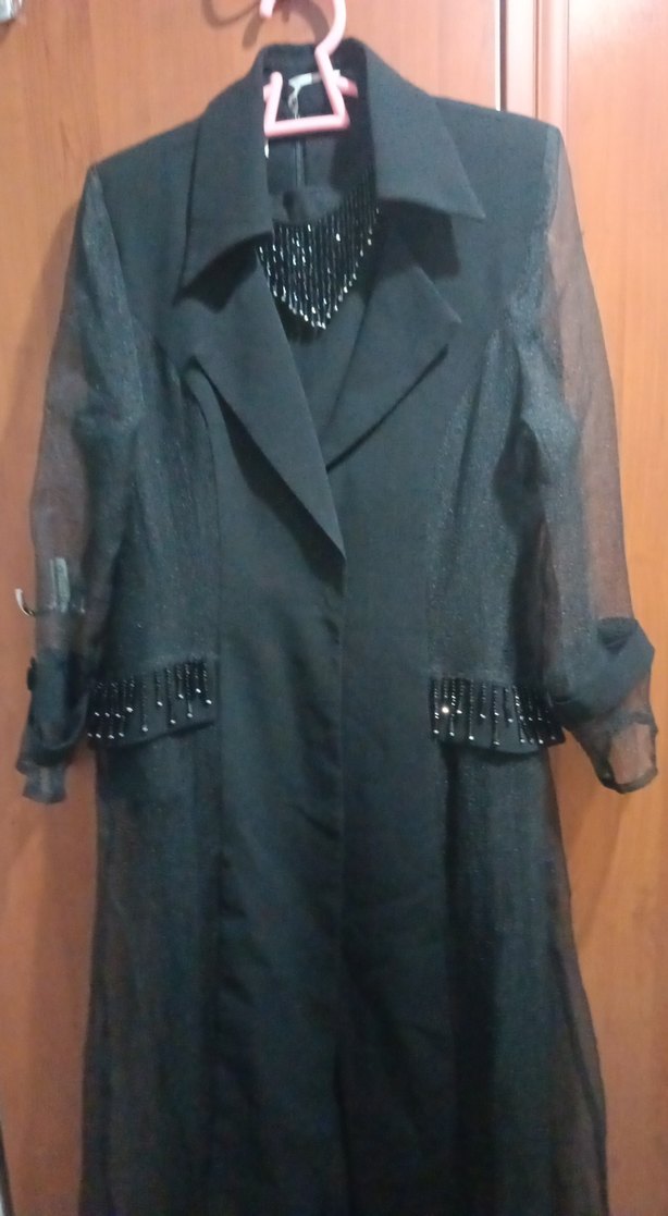 Zincir Detaylı Siyah Uzun Kadın Elbise - Görsel 3