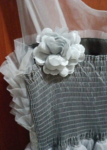 Gri Pilili Uzun Abiye Elbise 10 yaşa uygun - Görsel 2