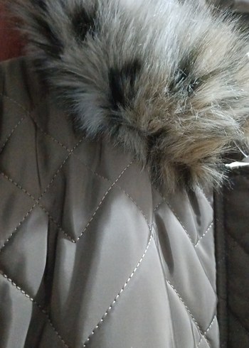 Sitare Marka.Gri Uzun Kapitone Kadın Kışlık Mont - Görsel 5