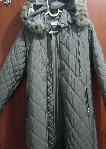 Sitare Marka.Gri Uzun Kapitone Kadın Kışlık Mont - Görsel 2