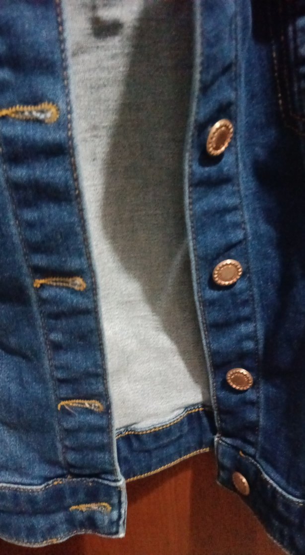 Düğmeli Mavi Kadın Denim Ceket s beden - Görsel 3