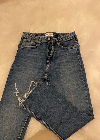 Kadın Mavi Normal Kesim Denim Pantolon
