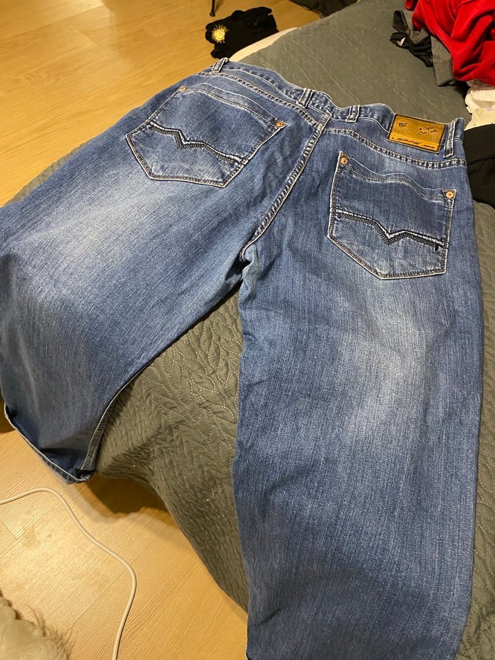 Kadın Mavi Bol Kesim Midi Kot Pantolon - Görsel 2