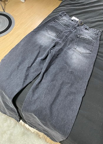 Gri Rahat Kesim Kadın Kot Pantolon - Görsel 2