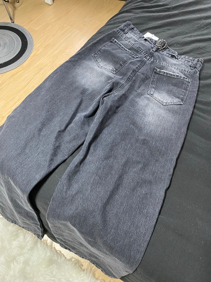 Gri Rahat Kesim Kadın Kot Pantolon - Görsel 2