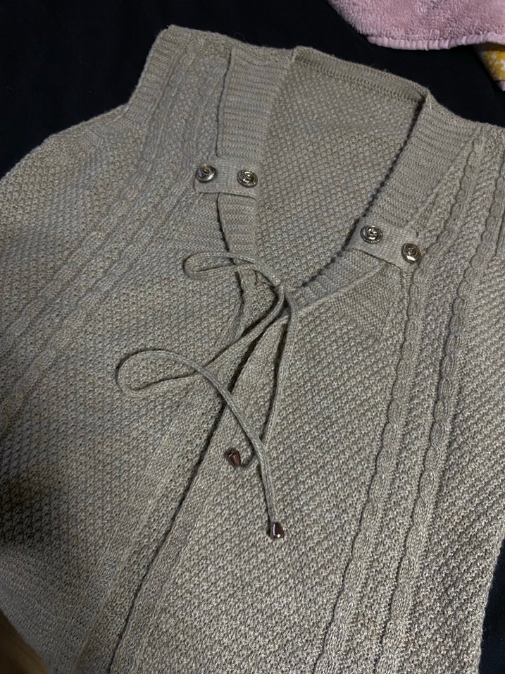 Gri Örgü Kadın Yelek - Görsel 2