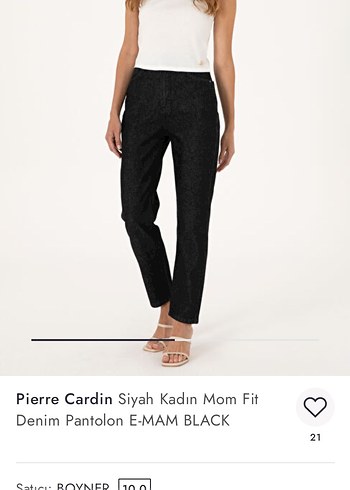 Pierre Cardin Siyah Kadın Mom Fit Denim Pantolon - Görsel 4