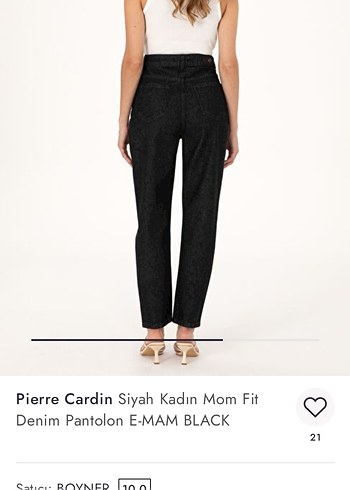 Pierre Cardin Siyah Kadın Mom Fit Denim Pantolon - Görsel 5