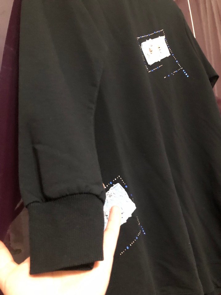 Oversize Siyah Uzun Kollu Sweatshirt — görsel 5/6