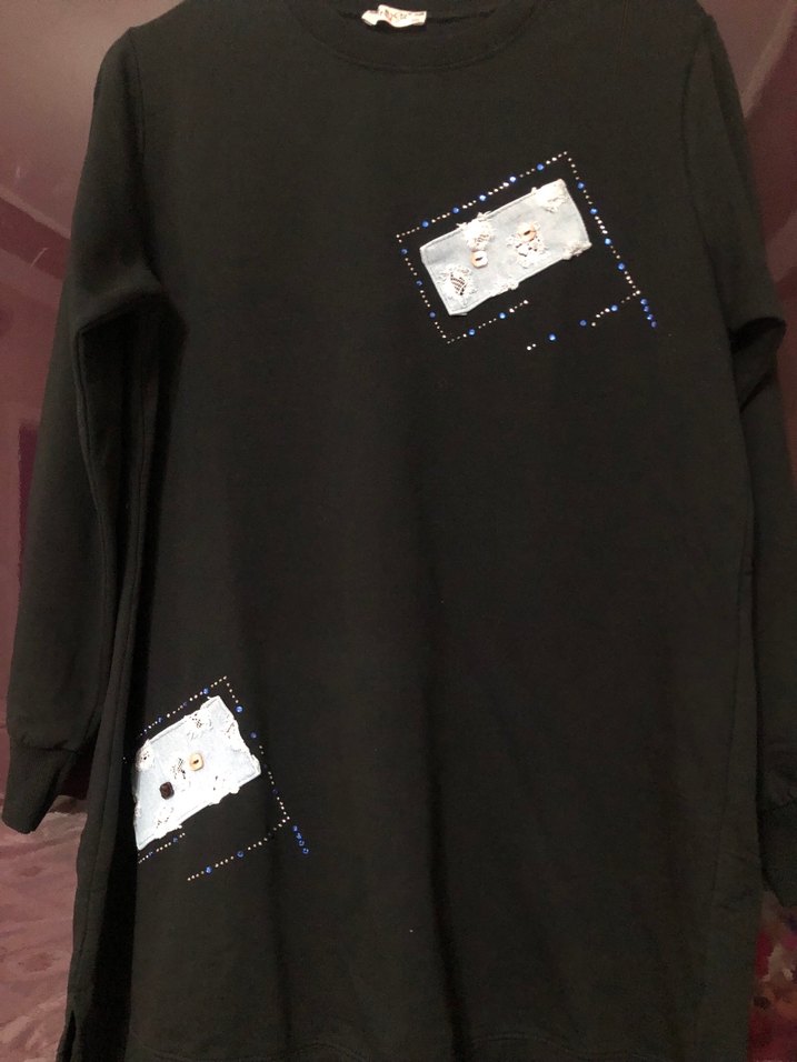 Oversize Siyah Uzun Kollu Sweatshirt — görsel 2/6