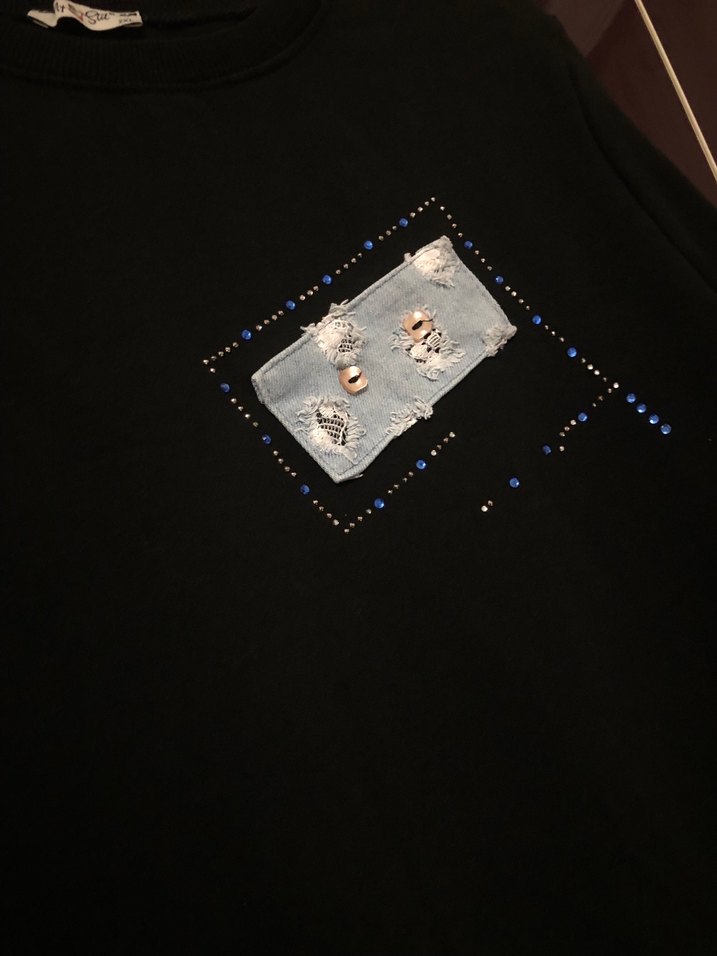 Oversize Siyah Uzun Kollu Sweatshirt — görsel 4/6