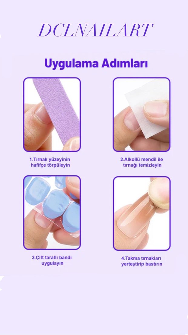 Beyaz ve Bordo Takma tırnak seti - Görsel 2