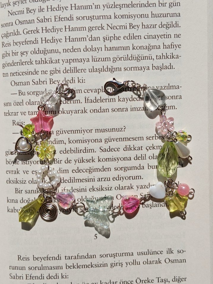 Serelis Pembe Çiçekli Bohem Bileklik - Görsel 2