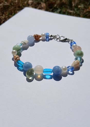 Turkuaz Boncuklu Bohem Bileklik - Görsel 6