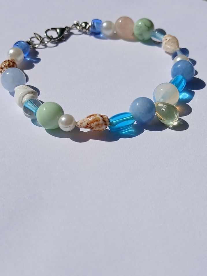 Turkuaz Boncuklu Bohem Bileklik - Görsel 5