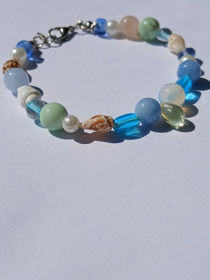 Turkuaz Boncuklu Bohem Bileklik - Görsel 3