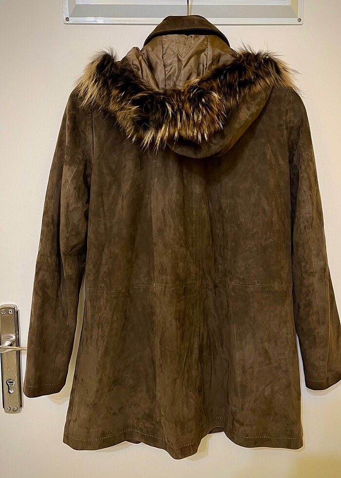 DERİMOD KAHVERENGİ SÜET KABAN - Görsel 4