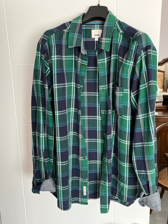 Erkek Yeşil Kareli Pamuk Gömlek - Görsel 2